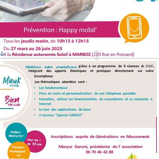 Cours de l'utilisation d'un smartphone