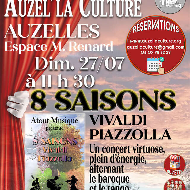 6ème Festival Auzel'la Culture - Concert 8 Saisons Vivaldi Piazzolla