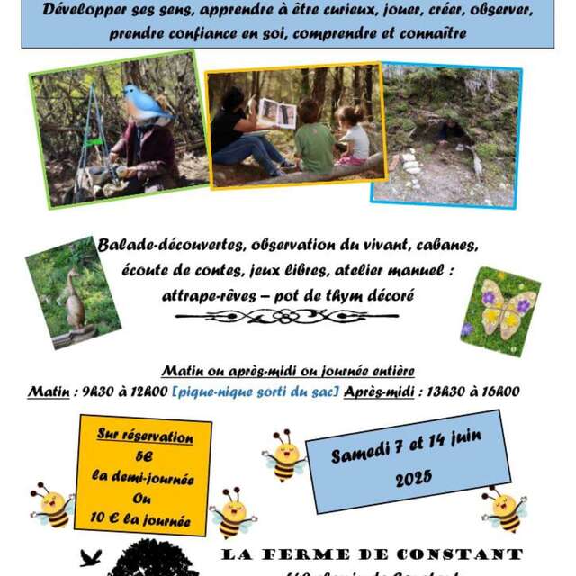 Atelier Forêt pour enfants à la Ferme de Constant