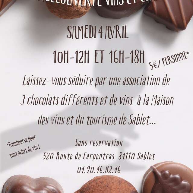Atelier découverte vins et chocolats