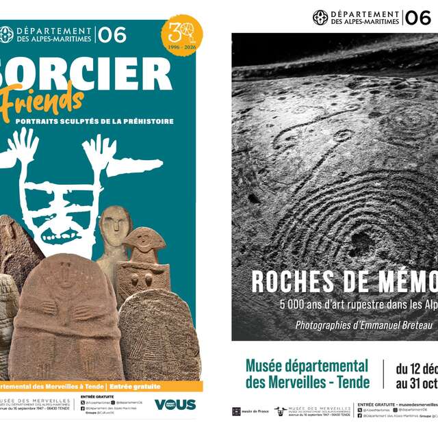 Inauguration des expositions "Sorcier & Friends. Portraits sculptés de la Préhistoire" et "Roches de mémoire. 5000 ans d'art rupestre dans les Alpes"