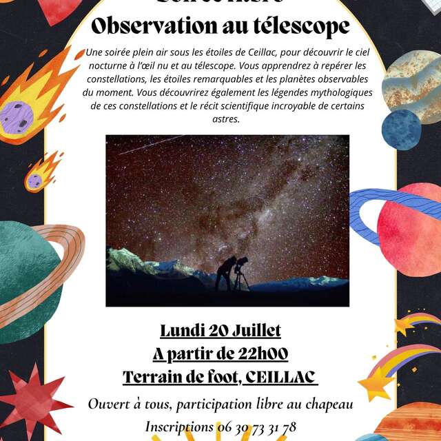 Soirée astro : observation au télescope