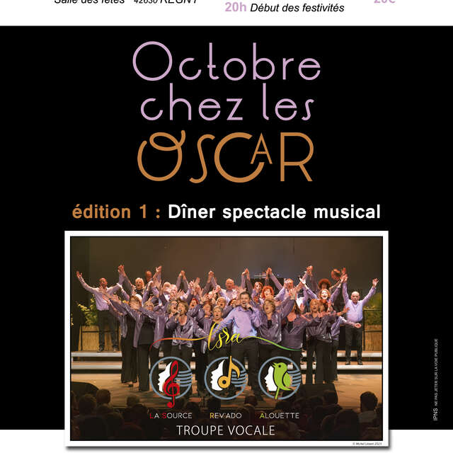 Dîner Spectacle musical : Octobre chez les Oscar