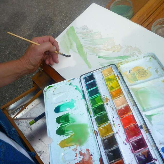 Skizzen und Aquarellbilder in freier Natur: Thema "Reisetagebuch"