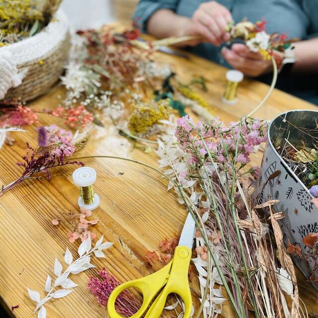 Atelier décoration en fleurs séchées