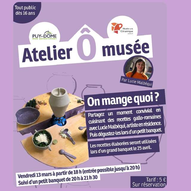 Les Ateliers Ô musée :  "On mange quoi ?" - Cuisinez des recettes gallo-romaines !