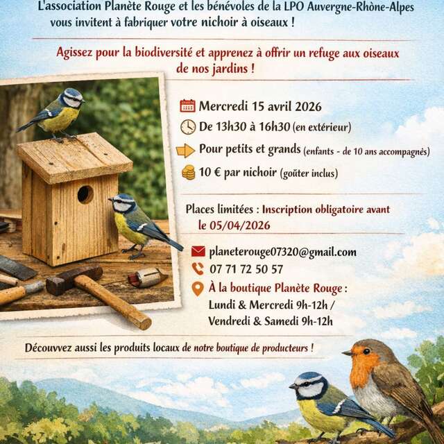 Atelier Nature : Fabrication de nichoirs à oiseaux