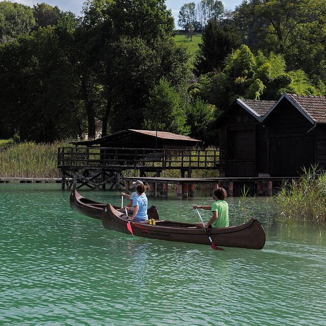 Canoë canadien sur le lac