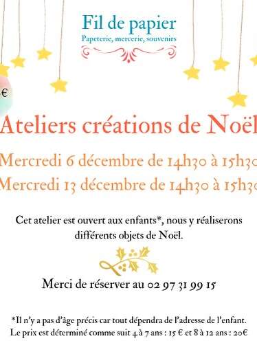 Atelier (enfants) : Créations de Noel