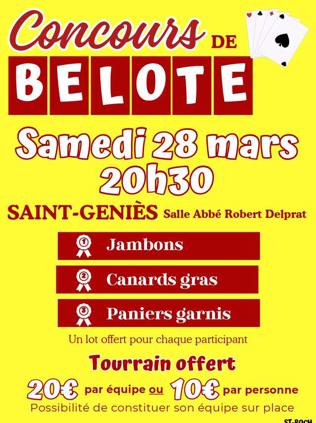 Concours de belote à Saint Geniès