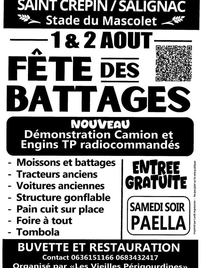 Fête des battages à Saint Crépin et Carlucet/Salignac