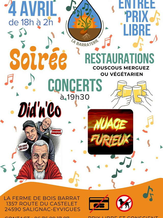Soirée de La Barraterie (concerts du 4 avril)