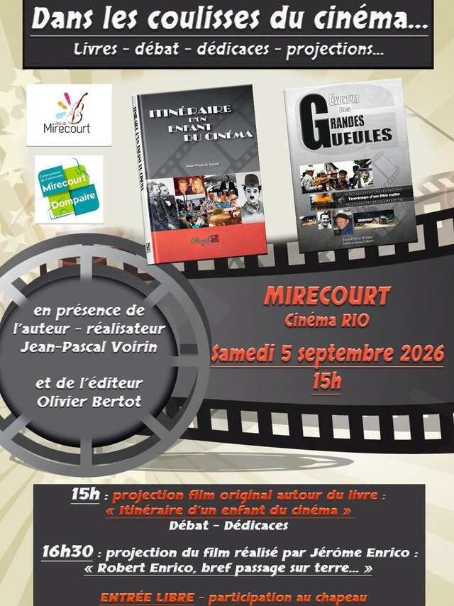 Dans les coulisses du cinéma - livres débat dédicaces et projections