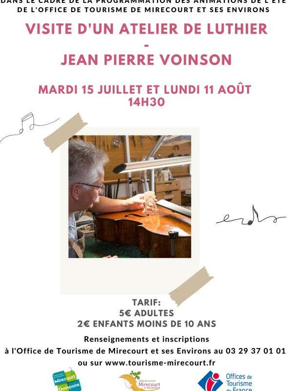 Visite d'un atelier de luthier Jean-Pierre Voinson