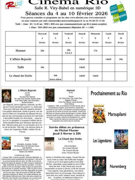 Cinéma le Rio - films de la semaine