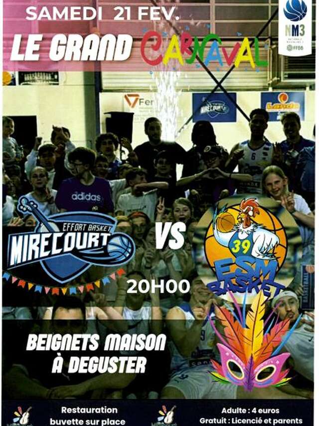 Match de basket NM3 - Effort basket Mirecourt contre ESM Basket