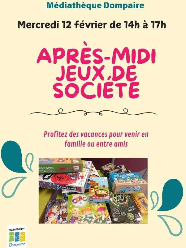 APRÈS MIDI DE JEUX DE SOCIÉTÉ : MÉDIATHÈQUE