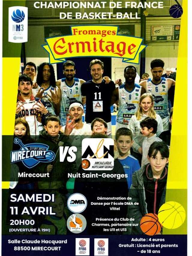 Match de Basket NM3 - Effort Basket Mirecourt contre Amicale Laïque Nuits Saint Georges