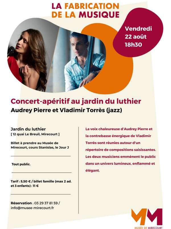 Concert apéritif au Jardin du luthier - Audrey Pierre et Vladimir Torrès