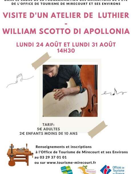 Visite d'un atelier de luthier William Scotto Di Appolonia