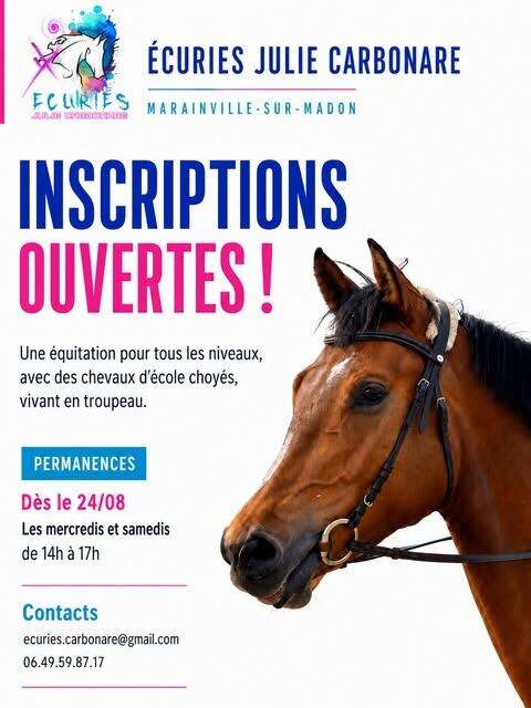 Inscriptions ouvertes - les écuries Julie Carbonare