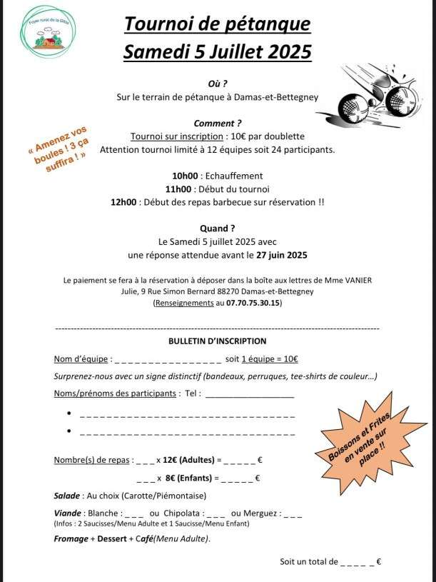 Tournoi de pétanque