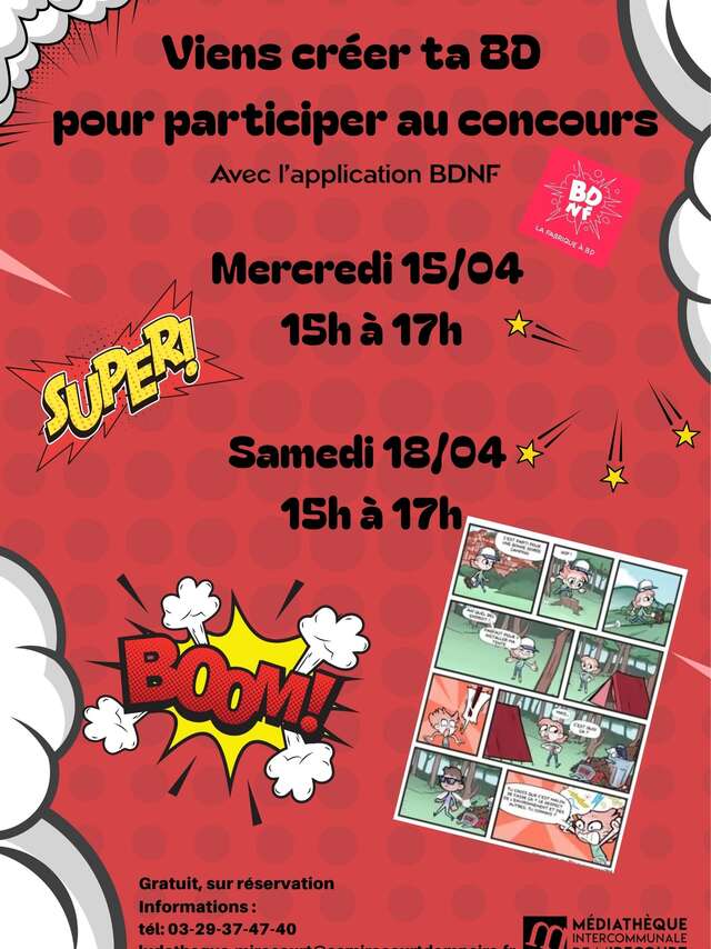 Concours de création d'une planche de BD - ateliers de création