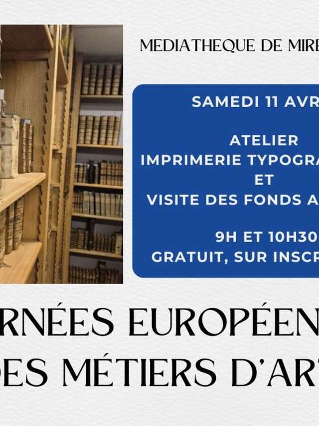 Journées Européennes des Métiers d’Art - Visite du fonds ancien et atelier imprimerie