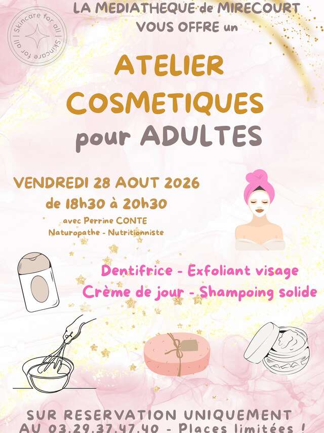 Atelier adulte création de cosmétique