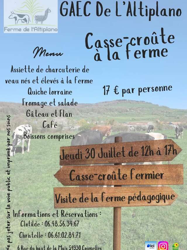 Casse-croûte au GAEC de l'Altiplano