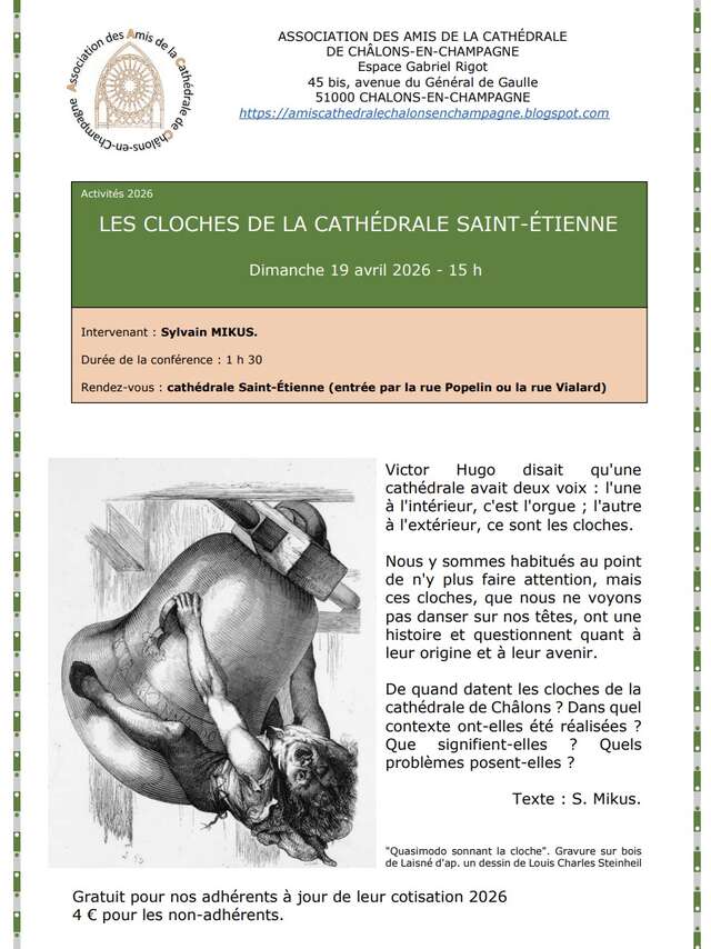 Conférence : Les cloches de la cathédrale Saint-Etienne