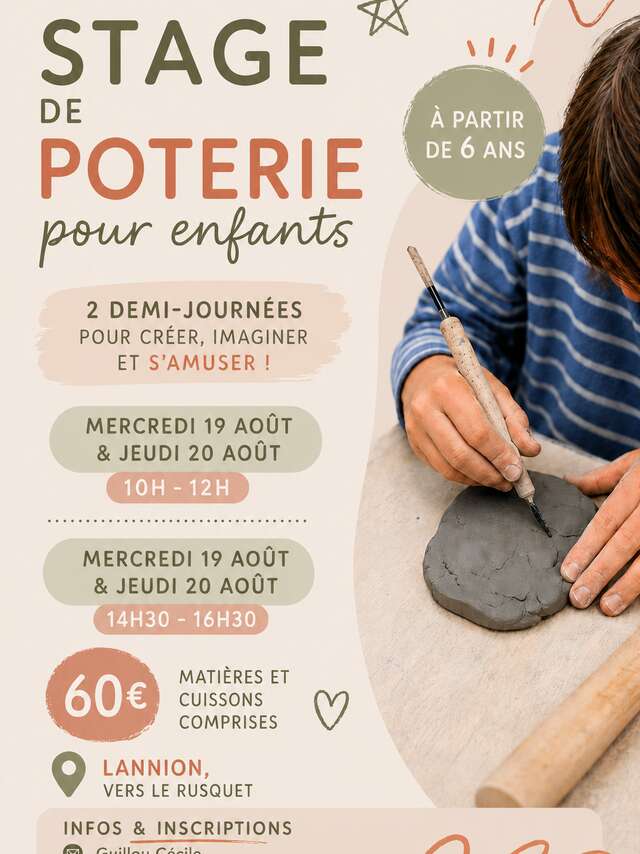 Stage poterie enfants