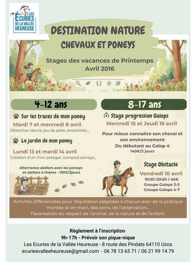 Stage équitation"Destination nature - Chevaux et poneys"