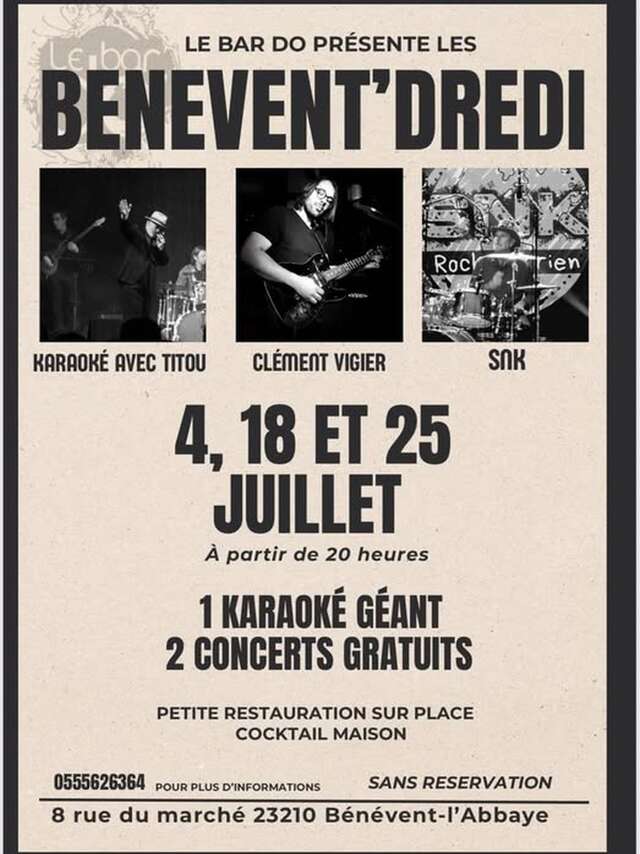 BénéventDredi : Concert de Clément Vigier