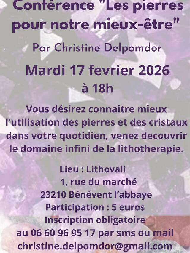 Conférence Les Pierres pour notre Mieux-Etre