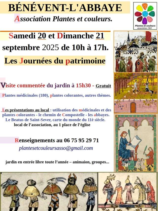 Journées du Patrimoine : accueil et visite au jardin et à l'atelier
