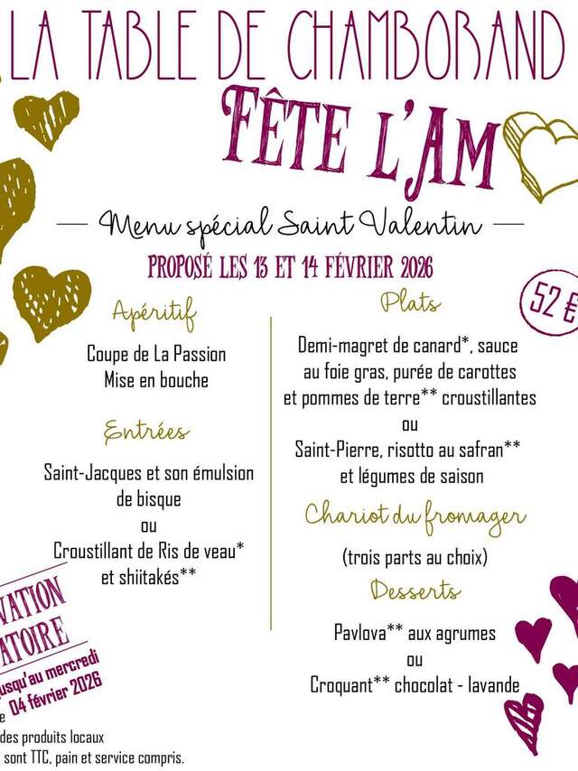 La Table de Chamborand fête l'Amour
