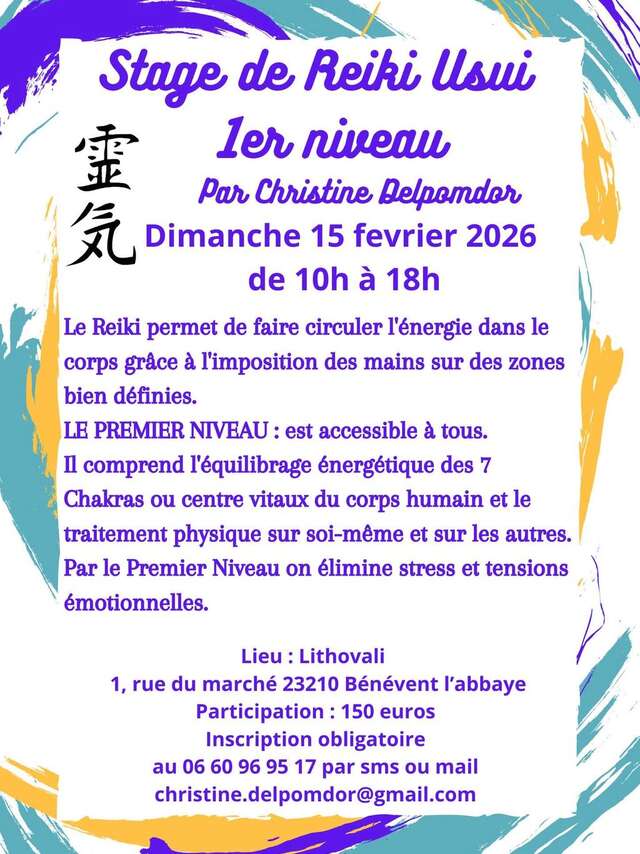 Stage de Reiki Usui 1er Niveau