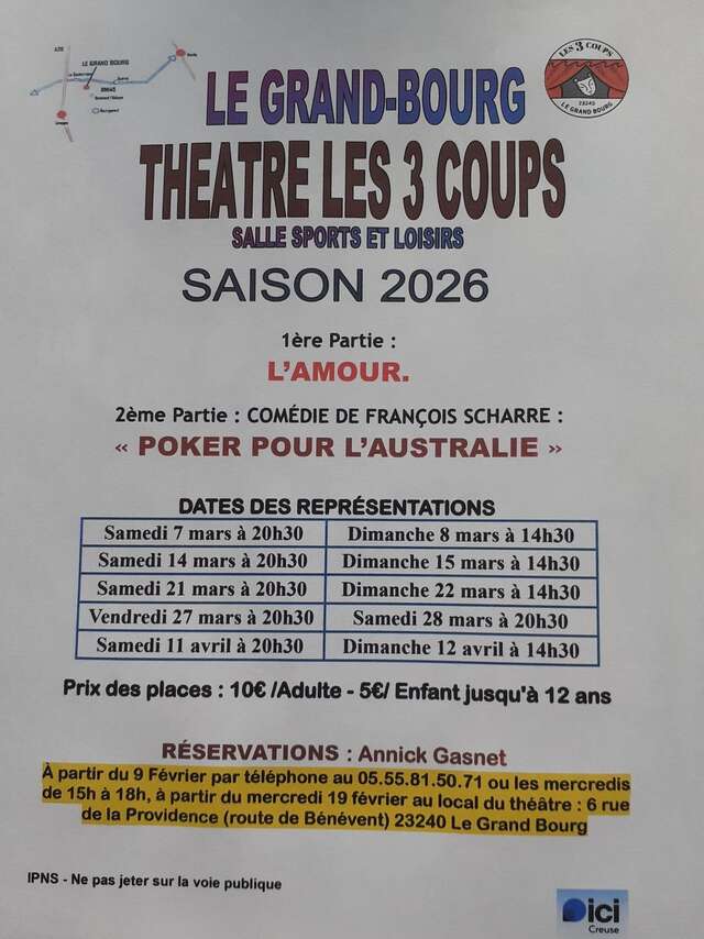 Représentation Théâtrale par l'Association Les Trois Coups