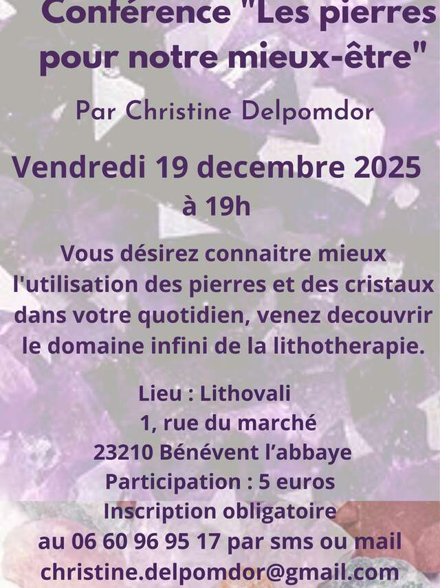 Conférence Les Pierres pour notre Mieux-Etre