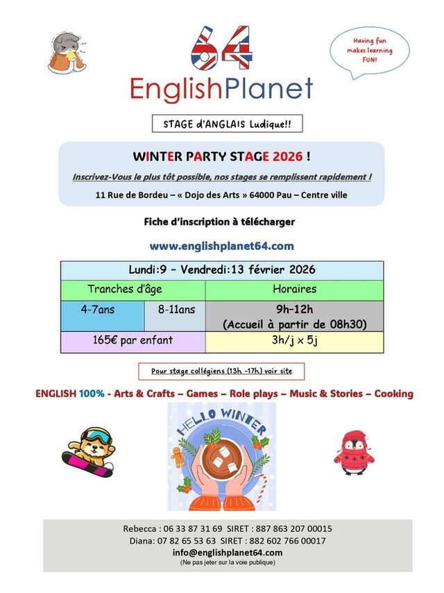 Stage anglais "winter party"