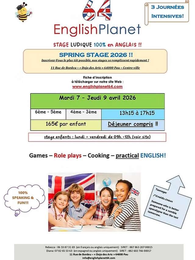 English Planet - Stage anglais collégien "Spring stage"