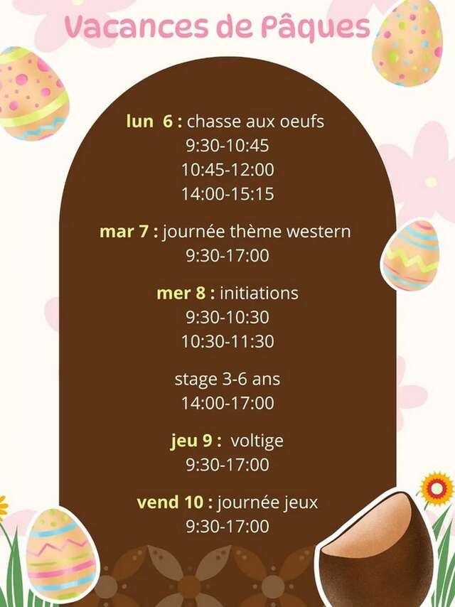 les P'tits cavaliers - animations vacances de Pâques