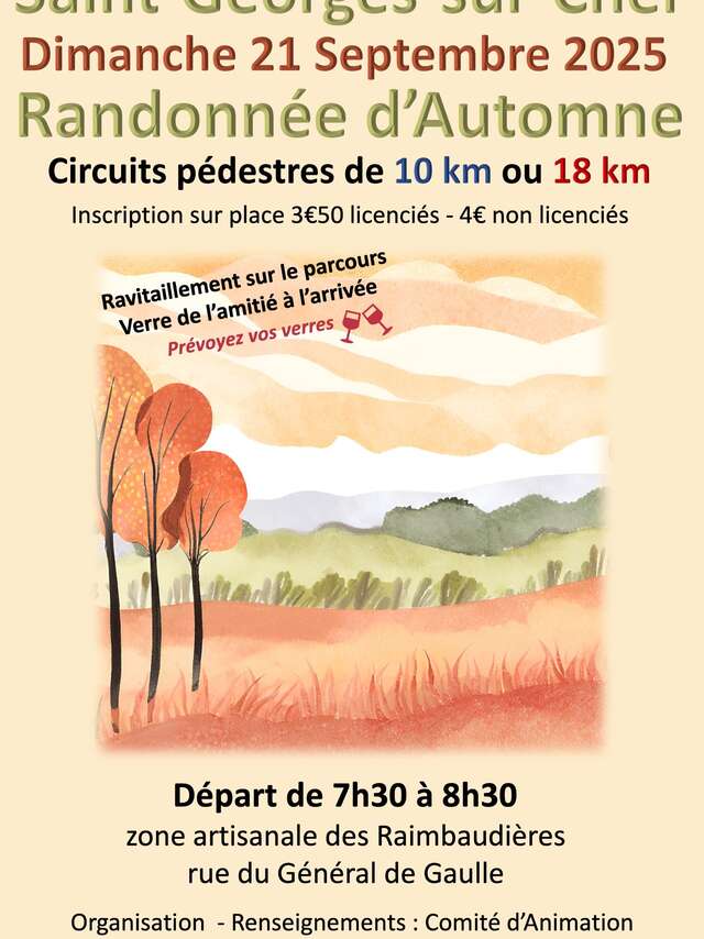 Randonnée d'automne à Saint Georges sur Cher