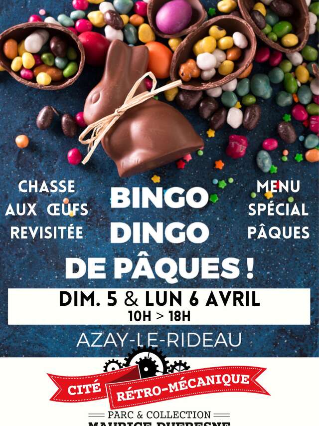 Bingo-Dingo de Pâques : Chasse aux œufs revisitée à la Cité Rétro-mécanique + Menu spécial Pâques