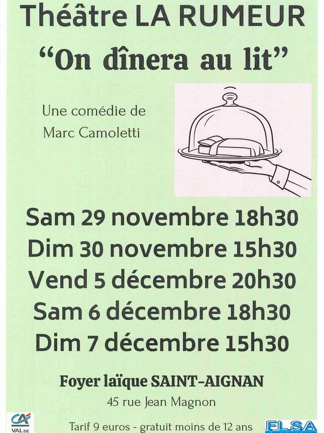 Théâtre La Rumeur "On dînera au lit"