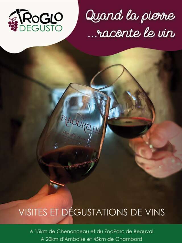 Visite de Troglo Degusto, et une dégustation des vins de Touraine et Touraine Chenonceaux du domaine des Tabourelles