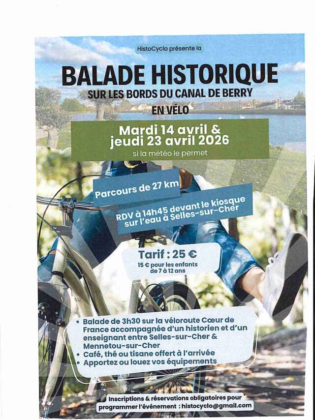 Balade historique sur les bords du canal du Berry en vélo