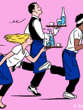Course des serveuses et garçons de café