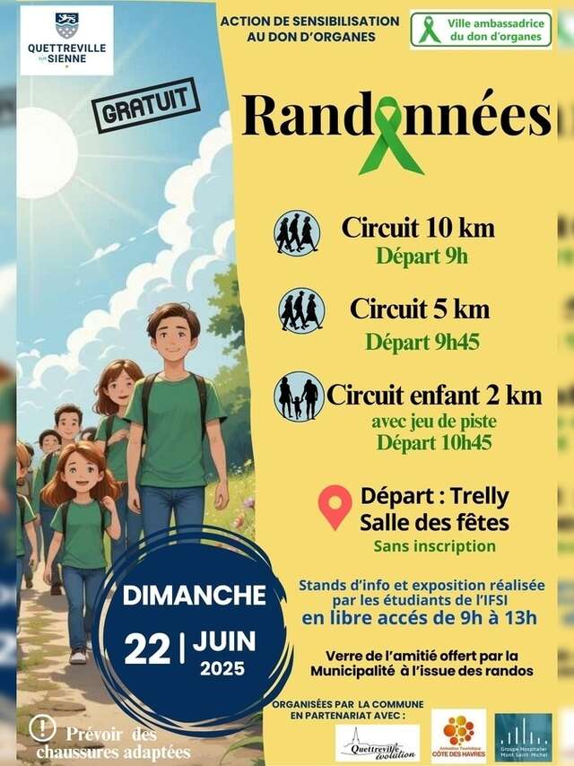 Randonnées 2km, 5km, 10km (action de sensibilisation au don d'organes)